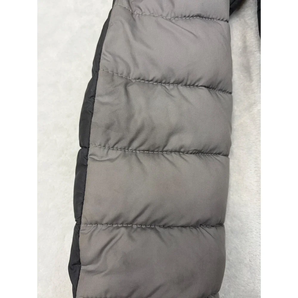 Columbia Kids Puffer Jacket OmniHeat  Large 14/16 Black Grey Hooded Quilted Coat